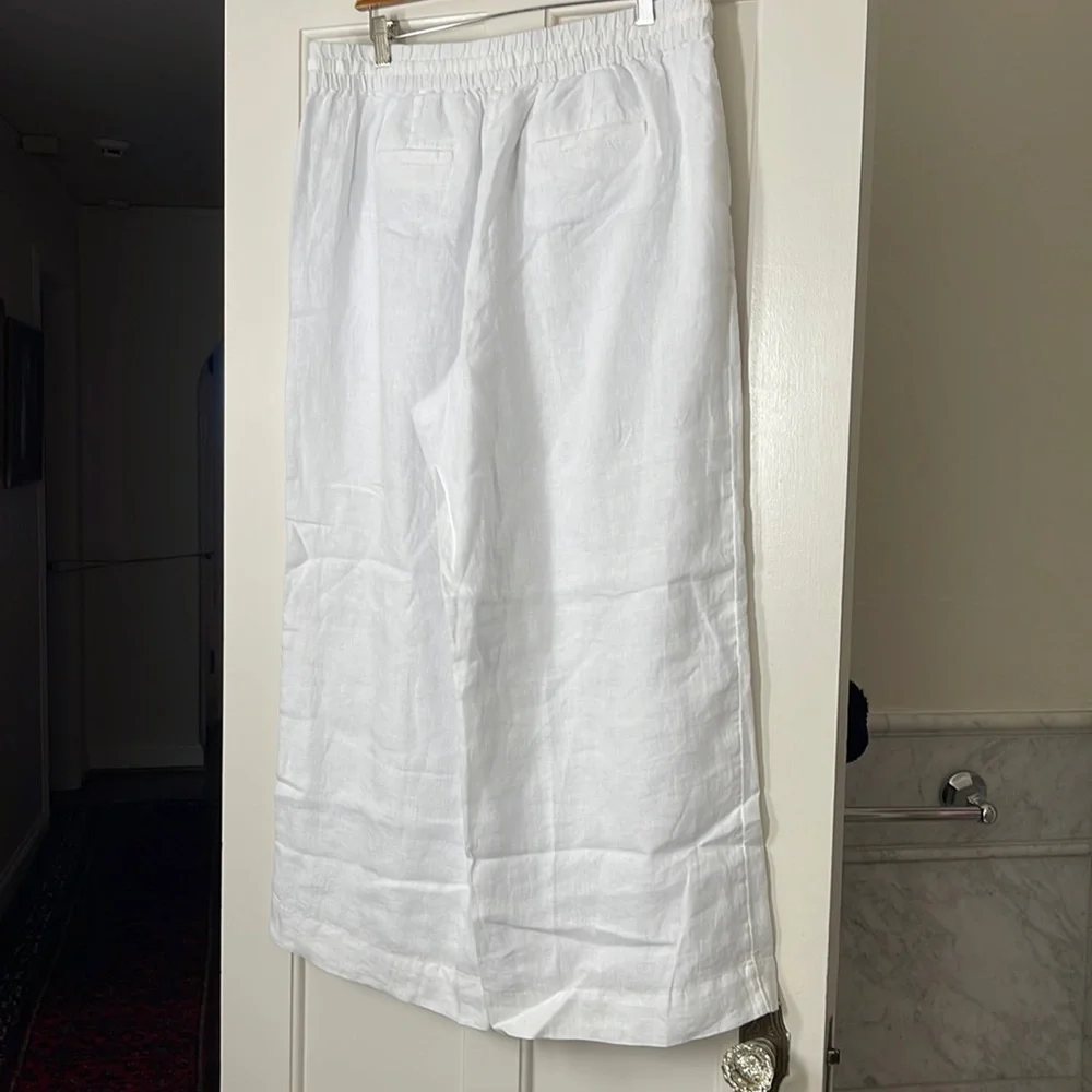 J.Crew Linen Tall wide-leg seaside pant in linen BO812